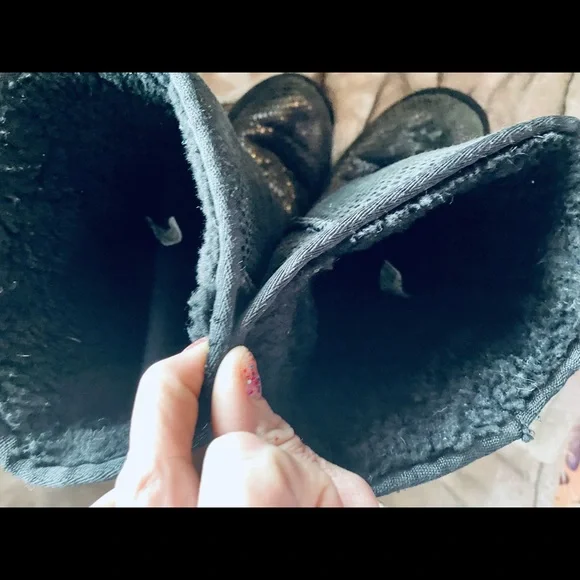 Ugg Classic Tall Black Sparkle Boots - Picture 7 of 16